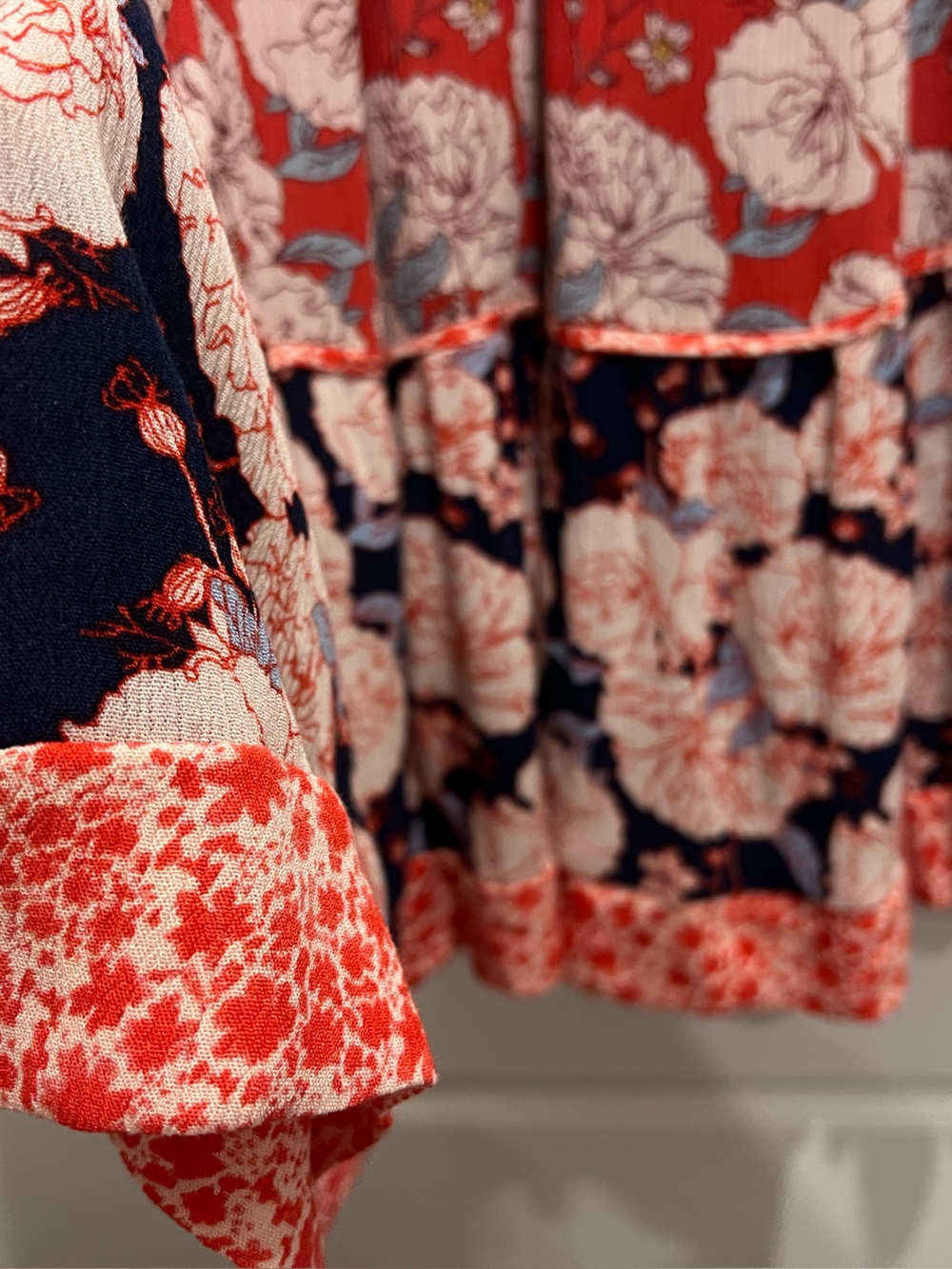 Knox Rose Navy and Coral Floral Maxi Dress